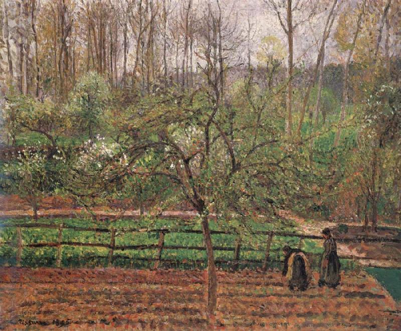 Camille Pissarro Springtime,grey weather,Eragny oil painting picture